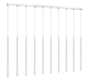 Forest 10 Light 56.5" Linear Pendant, 24" Tall in Matte White