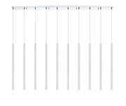 Forest 10 Light 56.5" Linear Pendant, 24" Tall in Matte White