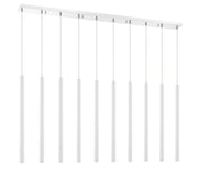 Forest 10 Light 56.5" Linear Pendant, 24" Tall in Matte White