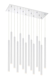 Forest 14 Light 9.75" Pendant, 24" Tall in Matte White