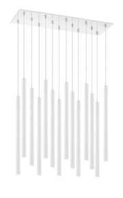 Forest 14 Light 9.75" Pendant, 24" Tall in Matte White