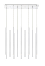 Forest 14 Light 9.75" Pendant, 24" Tall in Matte White