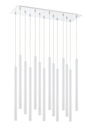 Forest 14 Light 9.75" Pendant, 24" Tall in Matte White