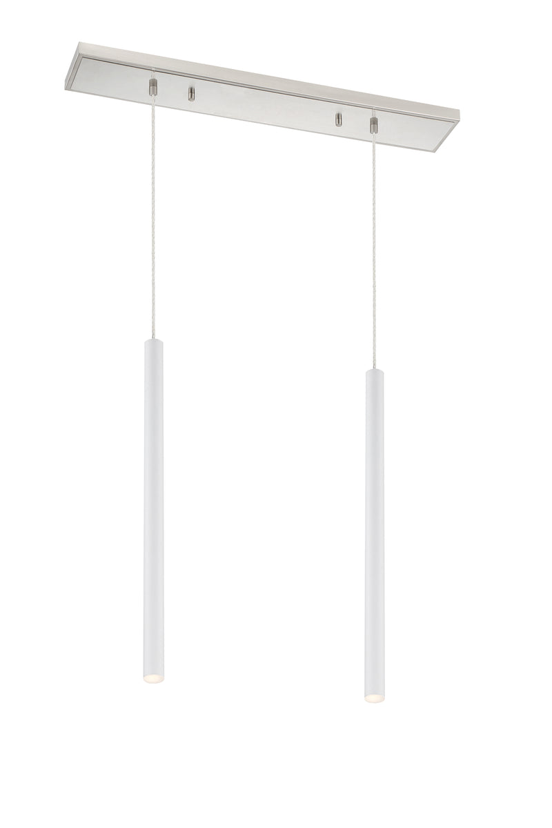 Forest 2 Light 30" Linear Pendant, 24" Tall in Brushed Nickel