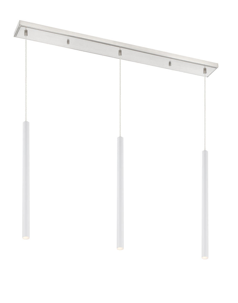 Forest 3 Light 46" Linear Pendant, 24" Tall in Brushed Nickel