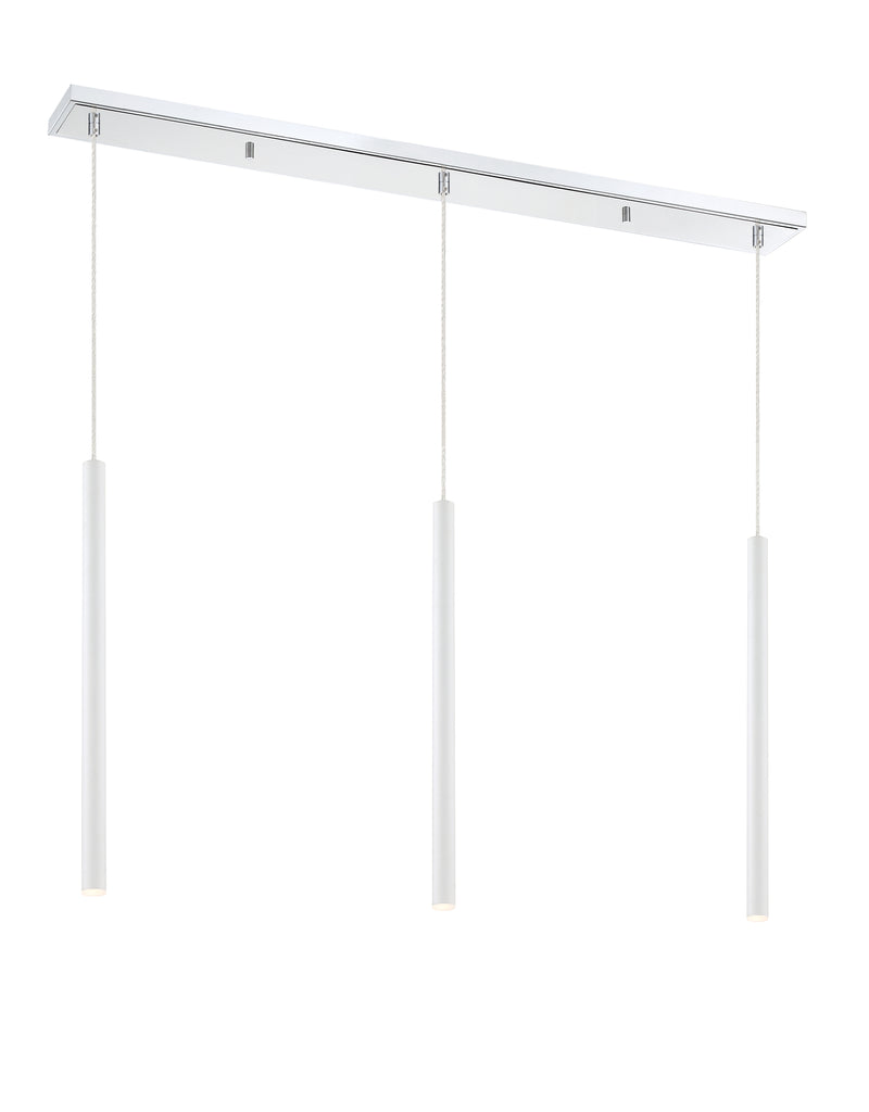 Forest 3 Light 46" Linear Pendant, 24" Tall in Chrome