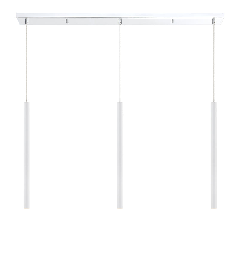 Forest 3 Light 46" Linear Pendant, 24" Tall in Chrome
