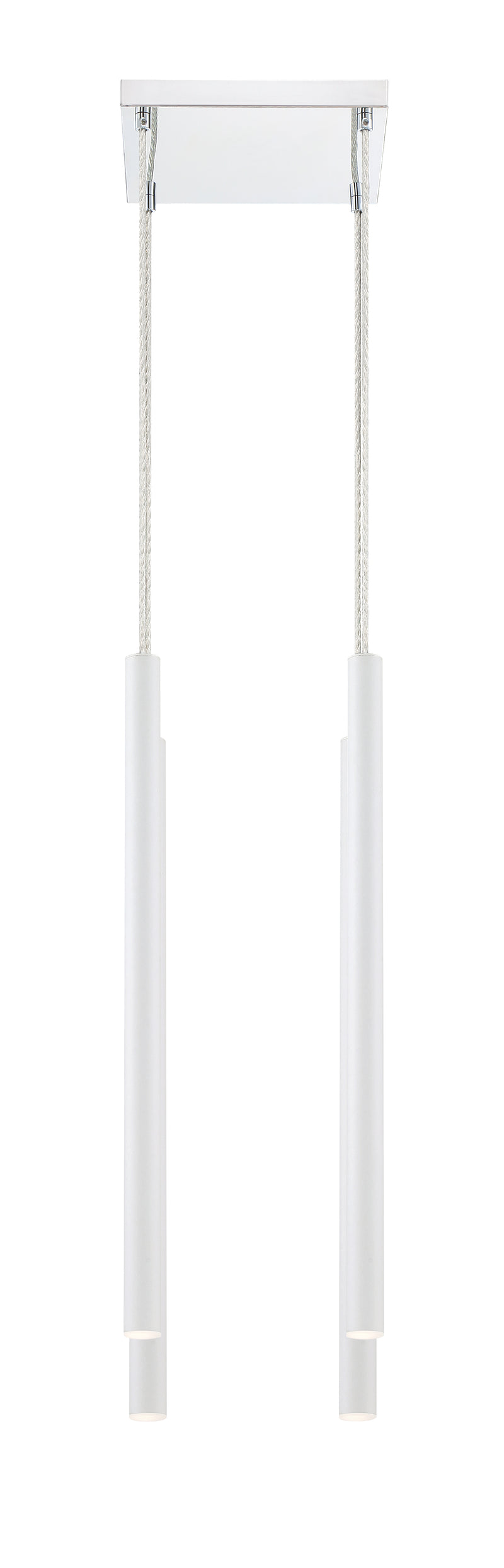 Forest 4 Light 9.5" Pendant, 24" Tall in Matte White
