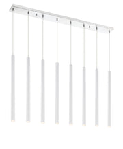 Forest 8 Light 44.25" Linear Pendant, 24" Tall in Matte White