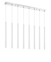 Forest 8 Light 44.25" Linear Pendant, 24" Tall in Matte White