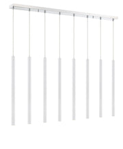 Forest 8 Light 44.25" Linear Pendant, 24" Tall in Matte White