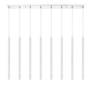 Forest 8 Light 44.25" Linear Pendant, 24" Tall in Matte White