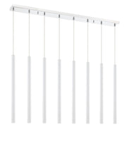 Forest 8 Light 44.25" Linear Pendant, 24" Tall in Matte White