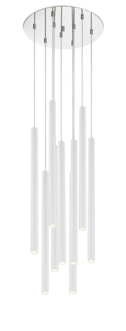 Forest 9 Light 16" Pendant, 24" Tall in Matte White