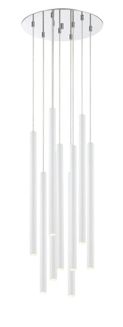 Forest 9 Light 16" Pendant, 24" Tall in Matte White
