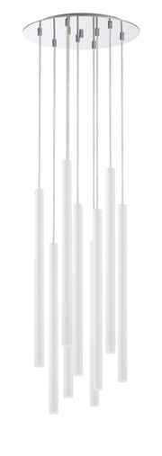 Forest 9 Light 16" Pendant, 24" Tall in Matte White