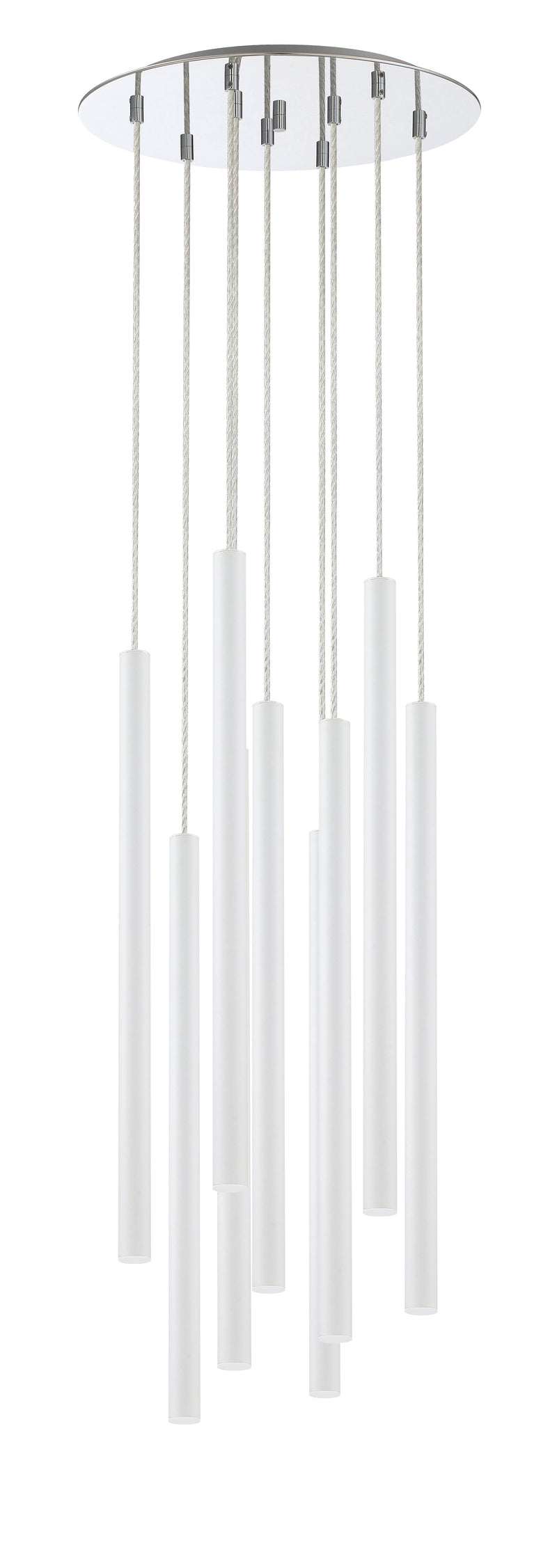 Forest 9 Light 16" Pendant, 24" Tall in Matte White