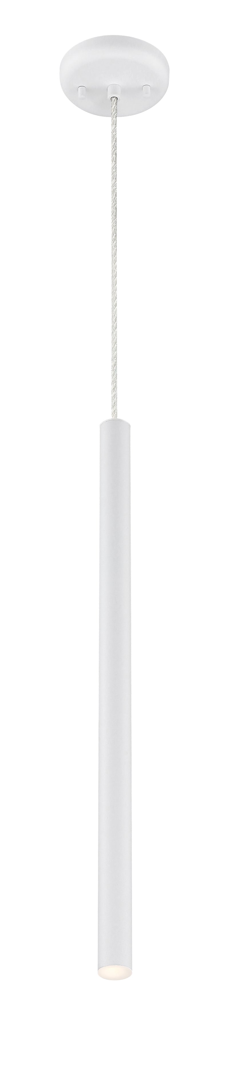 Forest 1 Light 4.75" Pendant, 917 Series, 24" Tall in Matte White