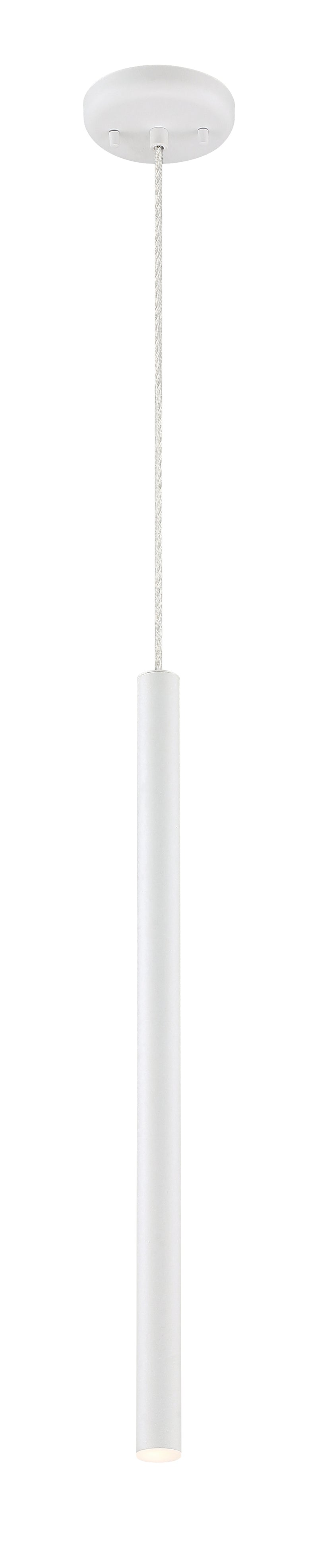 Forest 1 Light 4.75" Pendant, 917 Series, 24" Tall in Matte White