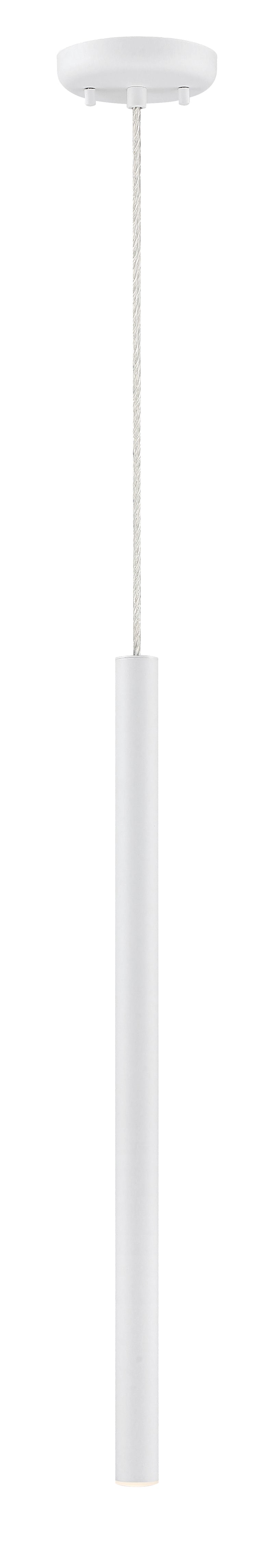 Forest 1 Light 4.75" Pendant, 917 Series, 24" Tall in Matte White