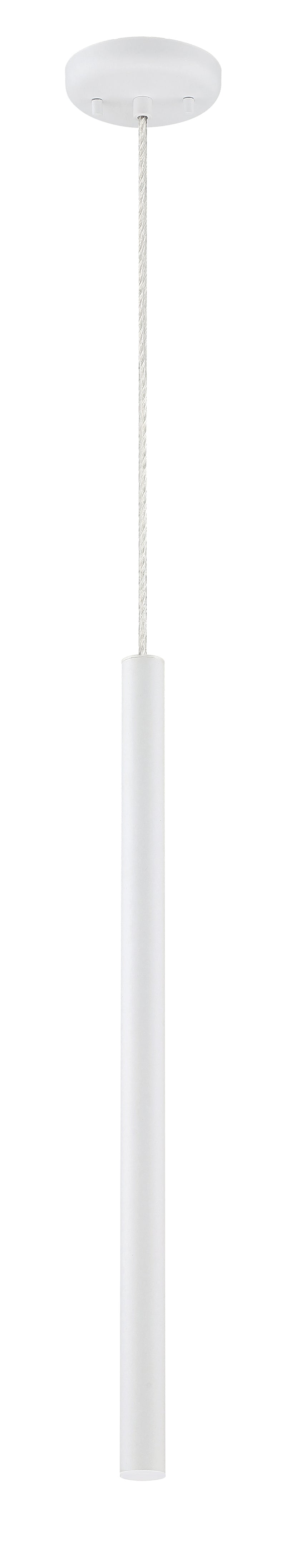 Forest 1 Light 4.75" Pendant, 917 Series, 24" Tall in Matte White