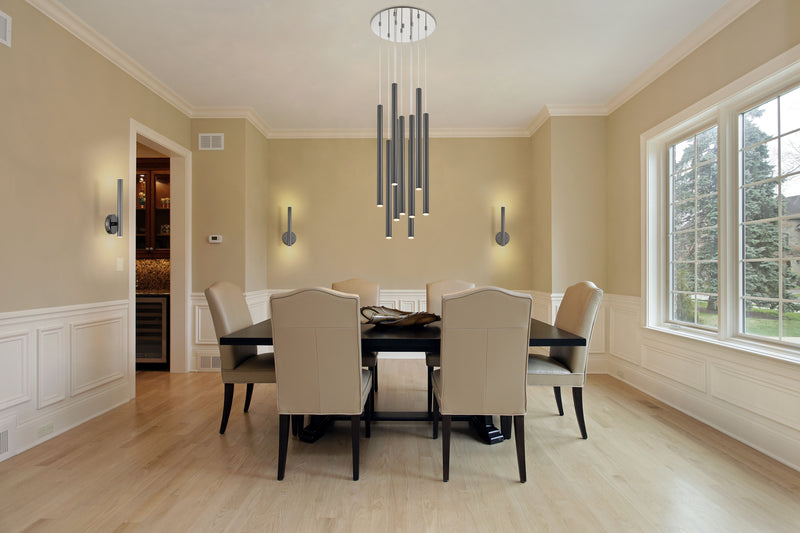 Forest 2 Light 4.75" Wall Sconce, 13.75" Tall in Pearl Black in a room setting