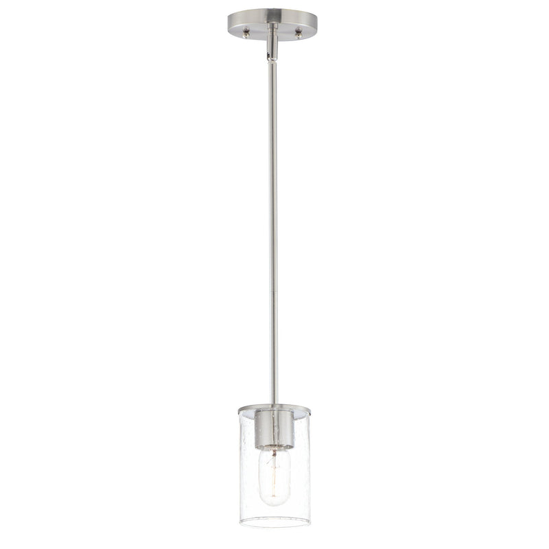Sleek 1 Light Mini Pendant in Satin Nickel