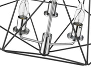 Geo 3 Light 18" Semi Flush Mount in Matte Black + Chrome