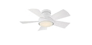 Vox 38" Outdoor Flush Mount Ceiling Fan with Light in Matte White