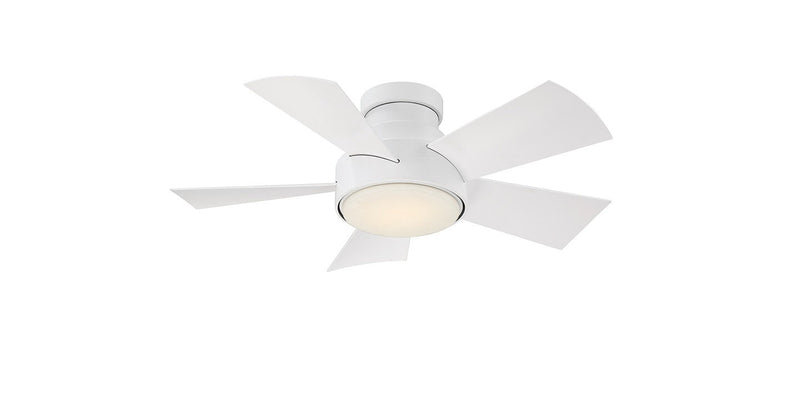 Vox 38" Outdoor Flush Mount Ceiling Fan with Light in Matte White