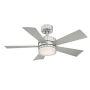 Wynd 42" Outdoor Ceiling Fan with Light in Stainless Steel
