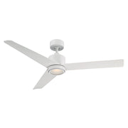 Lotus 54" Outdoor Ceiling Fan with Light in Matte White