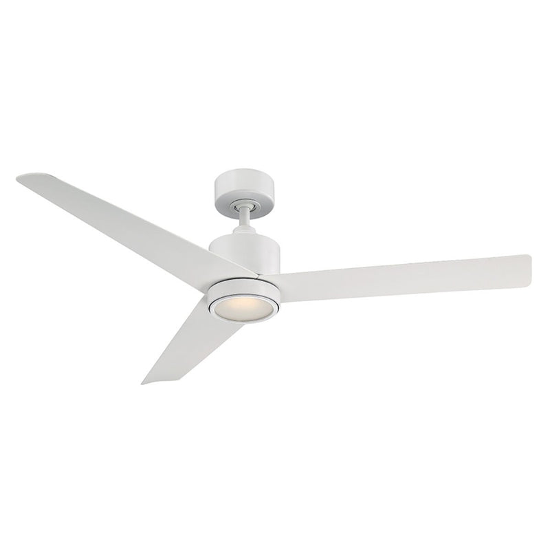 Lotus 54" Outdoor Ceiling Fan with Light in Matte White