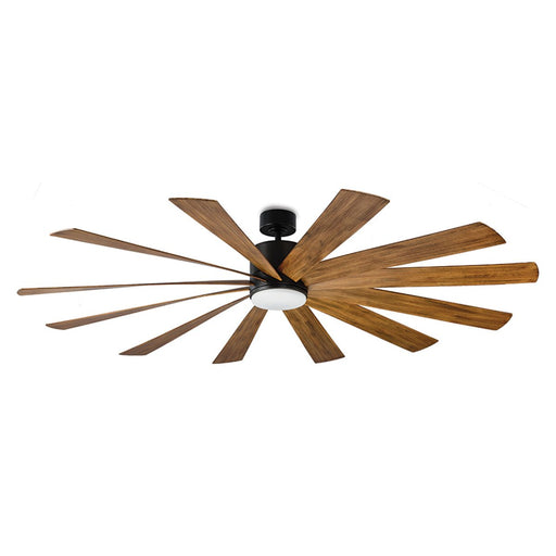 Windflower 80" Outdoor Ceiling Fan with Light in Matte Black / Distressed Koa