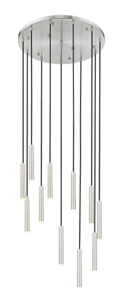 Forest 11 Light 24" Pendant, 12" Tall in Brushed Nickel