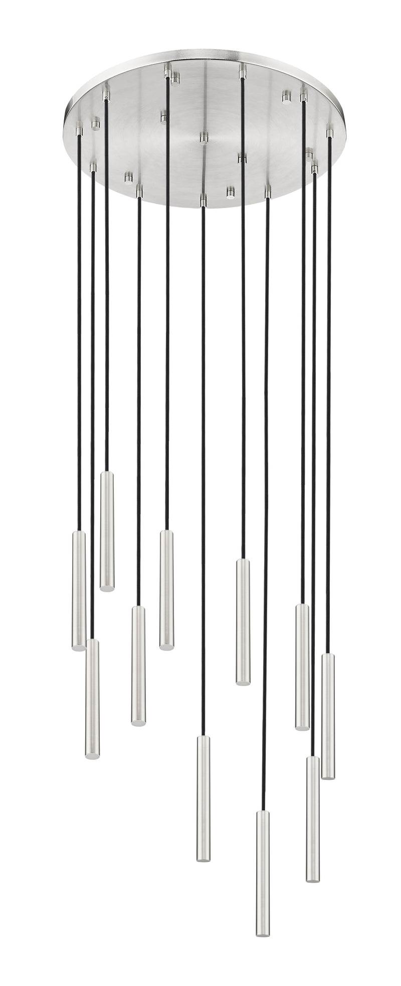 Forest 11 Light 24" Pendant, 12" Tall in Brushed Nickel