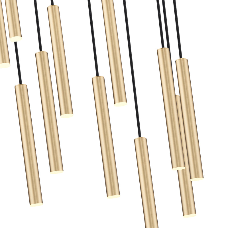 Forest 11 Light 24" Pendant, 12" Tall in Modern Gold