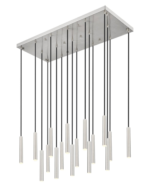Forest 17 Light 42" Linear Pendant, 12" Tall in Brushed Nickel
