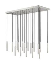 Forest 17 Light 42" Linear Pendant, 12" Tall in Brushed Nickel