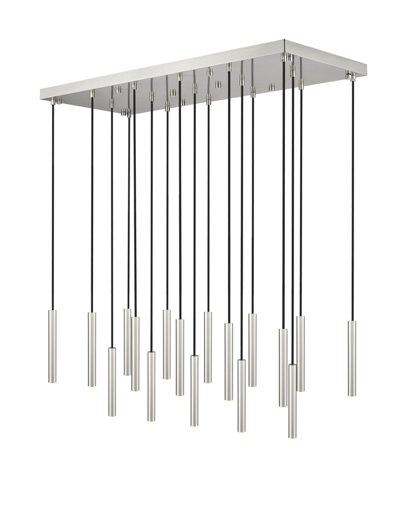 Forest 17 Light 42" Linear Pendant, 12" Tall in Brushed Nickel