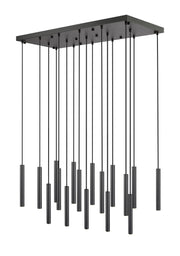 Forest 17 Light 42" Linear Pendant, 12" Tall in Matte Black