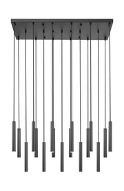 Forest 17 Light 42" Linear Pendant, 12" Tall in Matte Black