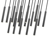 Forest 17 Light 42" Linear Pendant, 12" Tall in Matte Black