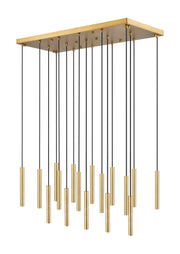 Forest 17 Light 42" Linear Pendant, 12" Tall in Modern Gold