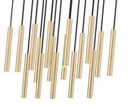 Forest 17 Light 42" Linear Pendant, 12" Tall in Modern Gold