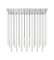 Forest 23 Light 54" Linear Pendant, 12" Tall in Brushed Nickel