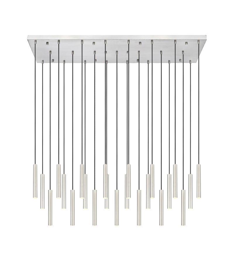 Forest 23 Light 54" Linear Pendant, 12" Tall in Brushed Nickel