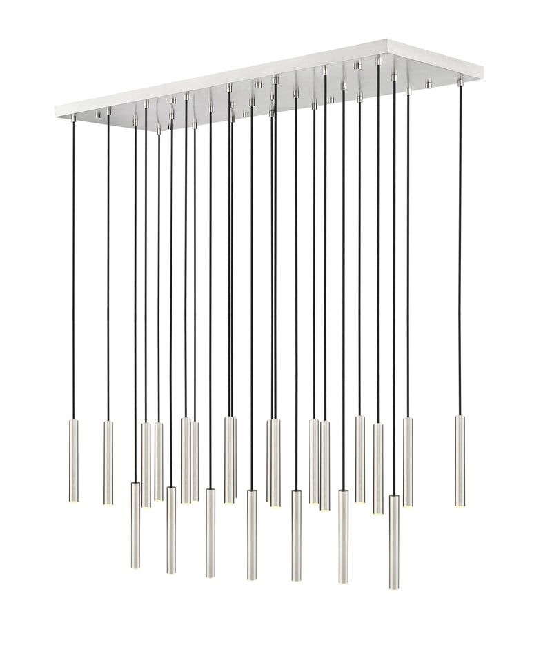 Forest 23 Light 54" Linear Pendant, 12" Tall in Brushed Nickel