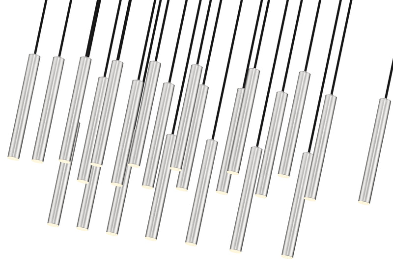 Forest 23 Light 54" Linear Pendant, 12" Tall in Brushed Nickel