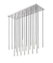 Forest 23 Light 54" Linear Pendant, 12" Tall in Brushed Nickel